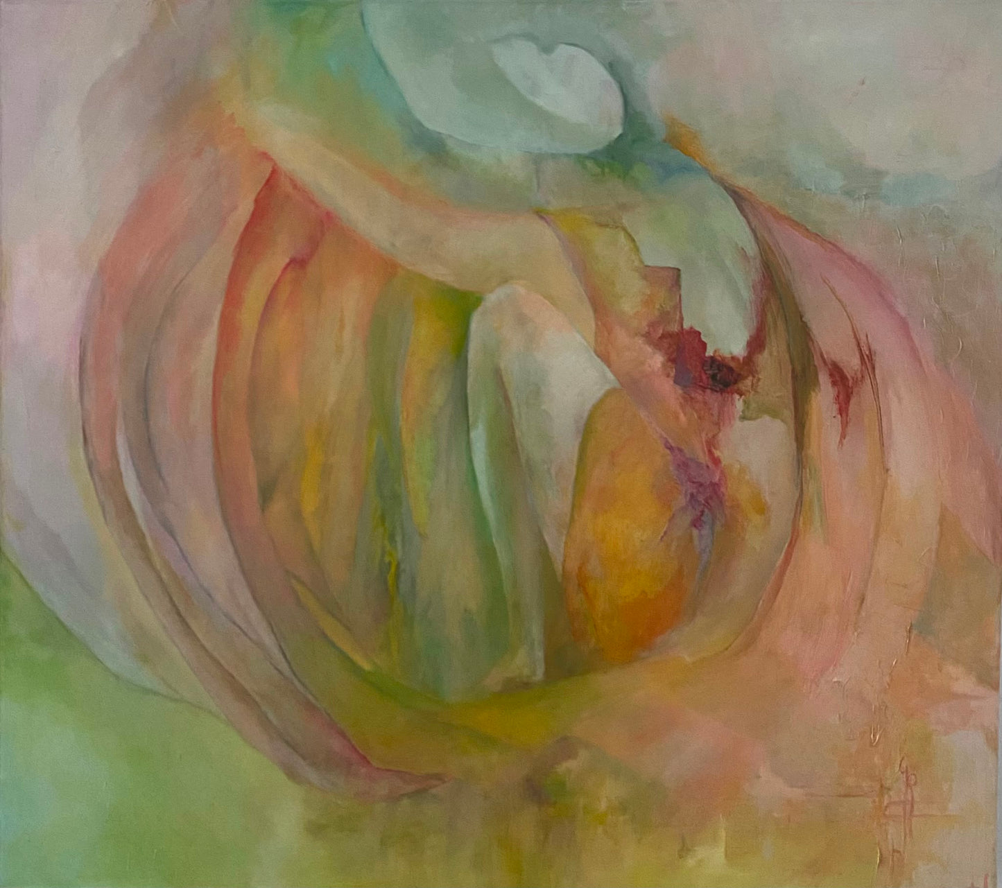 Schaduw van Vorm — origineel schilderij van Cees Korver, 104 × 92 cm