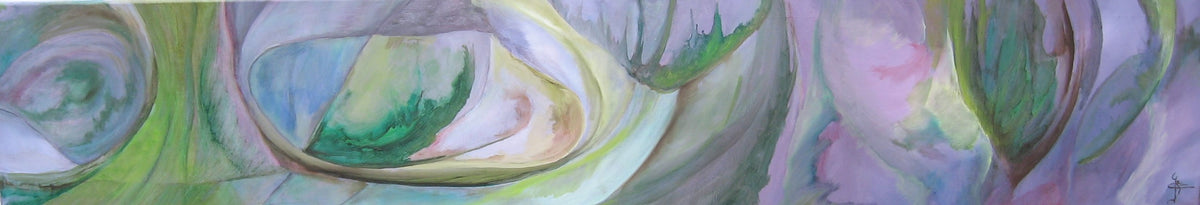 Lente Golf — origineel schilderij van Cees Korver, 180 × 32 cm