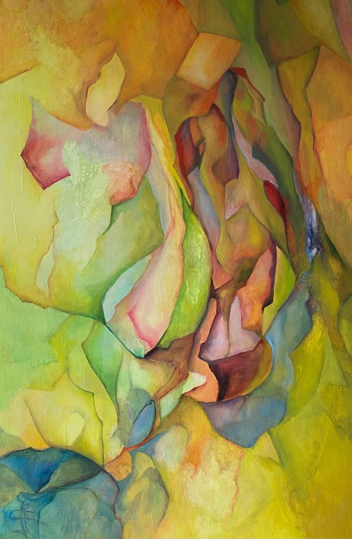 Fragmenten van Tijd — origineel schilderij van Cees Korver, 77,5 × 118 cm
