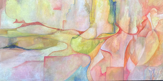 Echo van de Stilte — origineel schilderij van Cees Korver, 170 × 80 cm