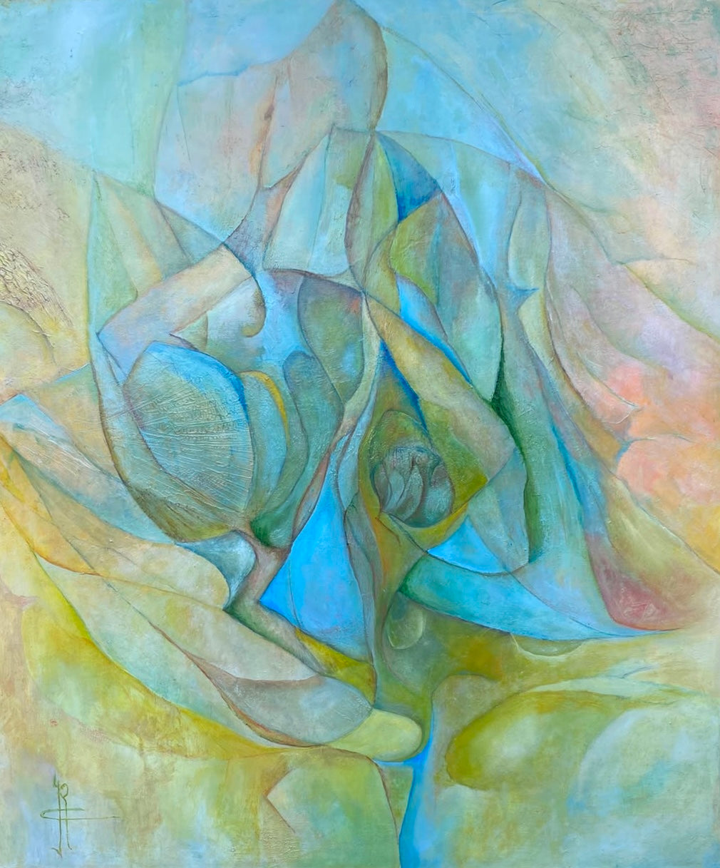 Sporen van Licht — origineel schilderij van Cees Korver, 100 × 112 cm