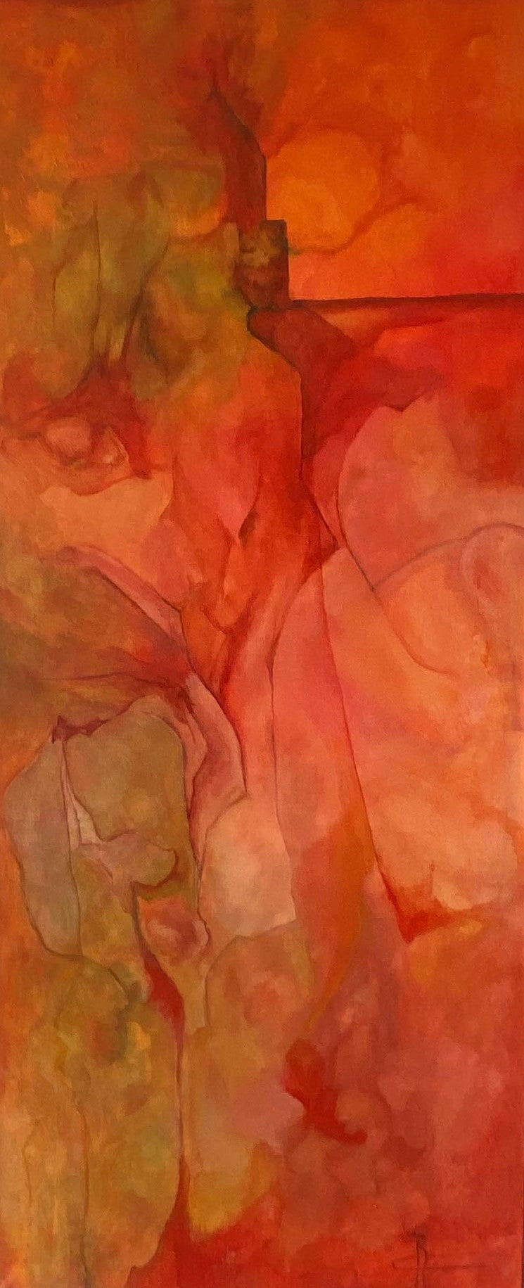 Fluistering van Kleur — origineel schilderij van Cees Korver, 55 × 130 cm