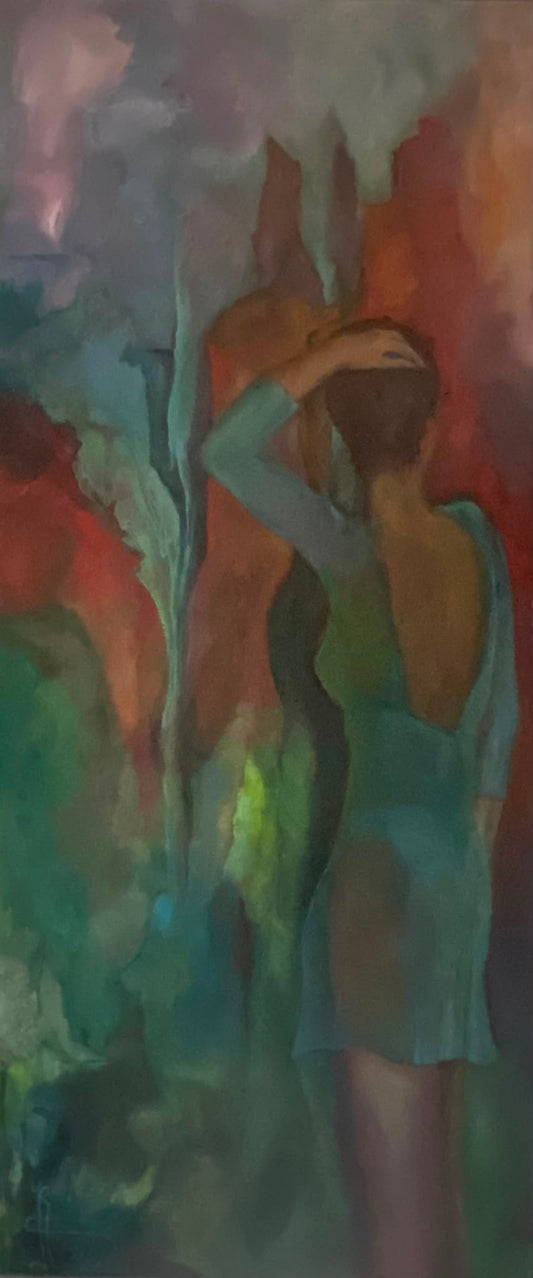 Zichtbaar Onzichtbaar — origineel schilderij van Cees Korver, 55 × 130 cm
