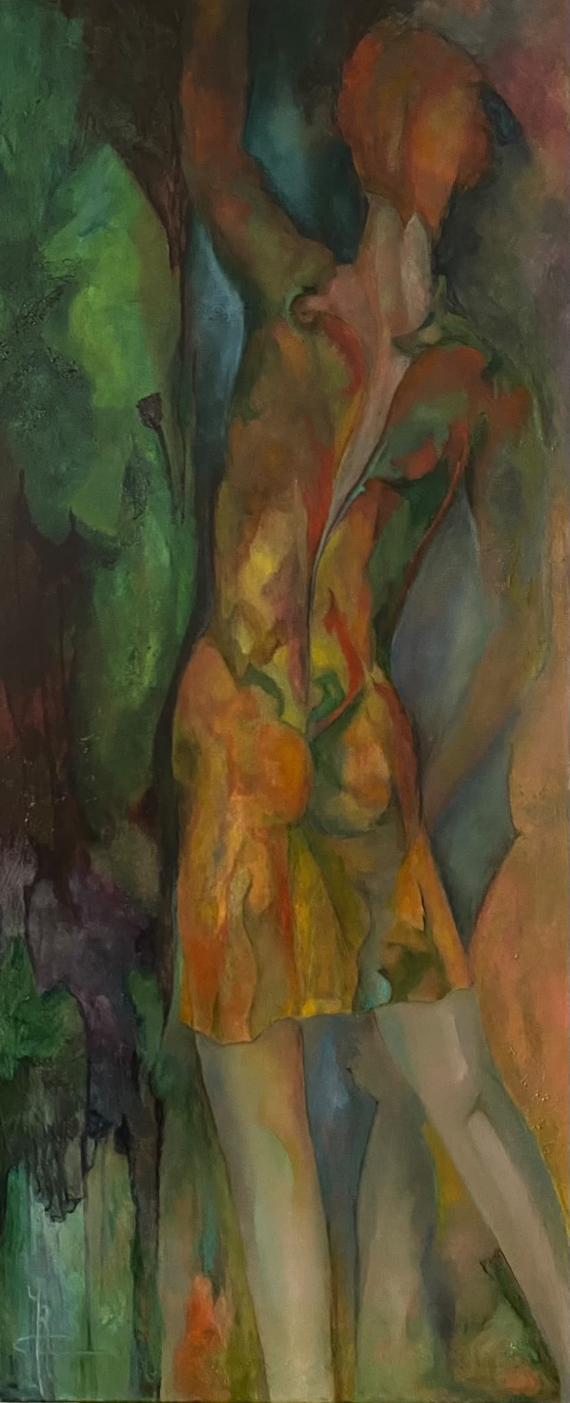 Lijnen en Vormen — origineel schilderij van Cees Korver, 55 × 130 cm