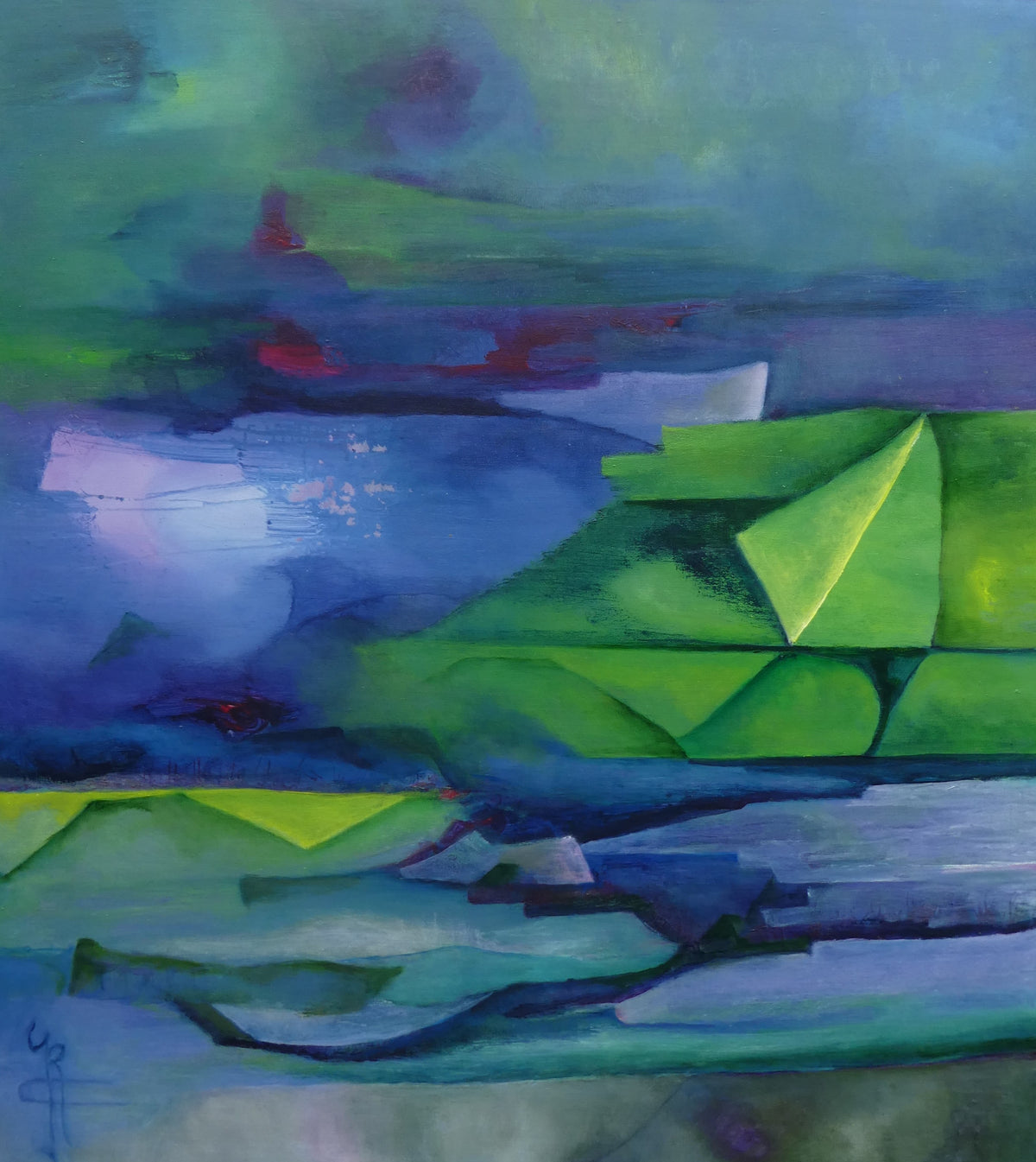Fata Morgana — origineel schilderij van Cees Korver, 90 × 105 cm