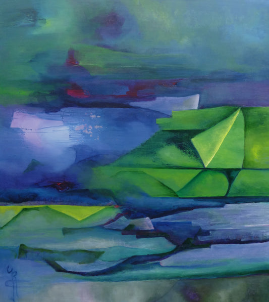 Fata Morgana — origineel schilderij van Cees Korver, 90 × 105 cm