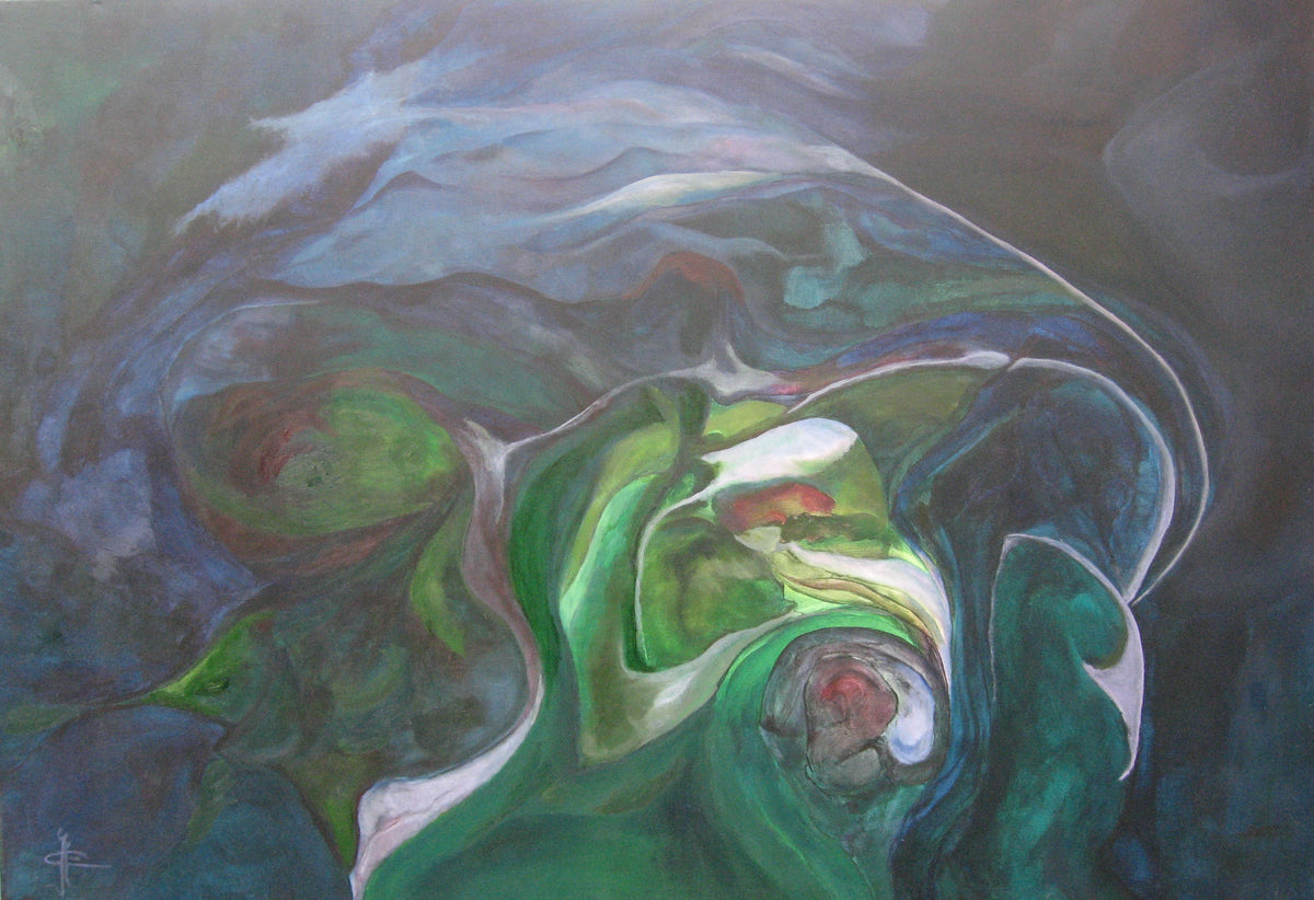 Hersenspinsels — origineel schilderij van Cees Korver, 157 × 110 cm