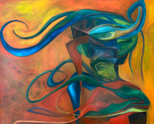 Zuid-Afrika — origineel schilderij van Cees Korver, 118 × 100 cm