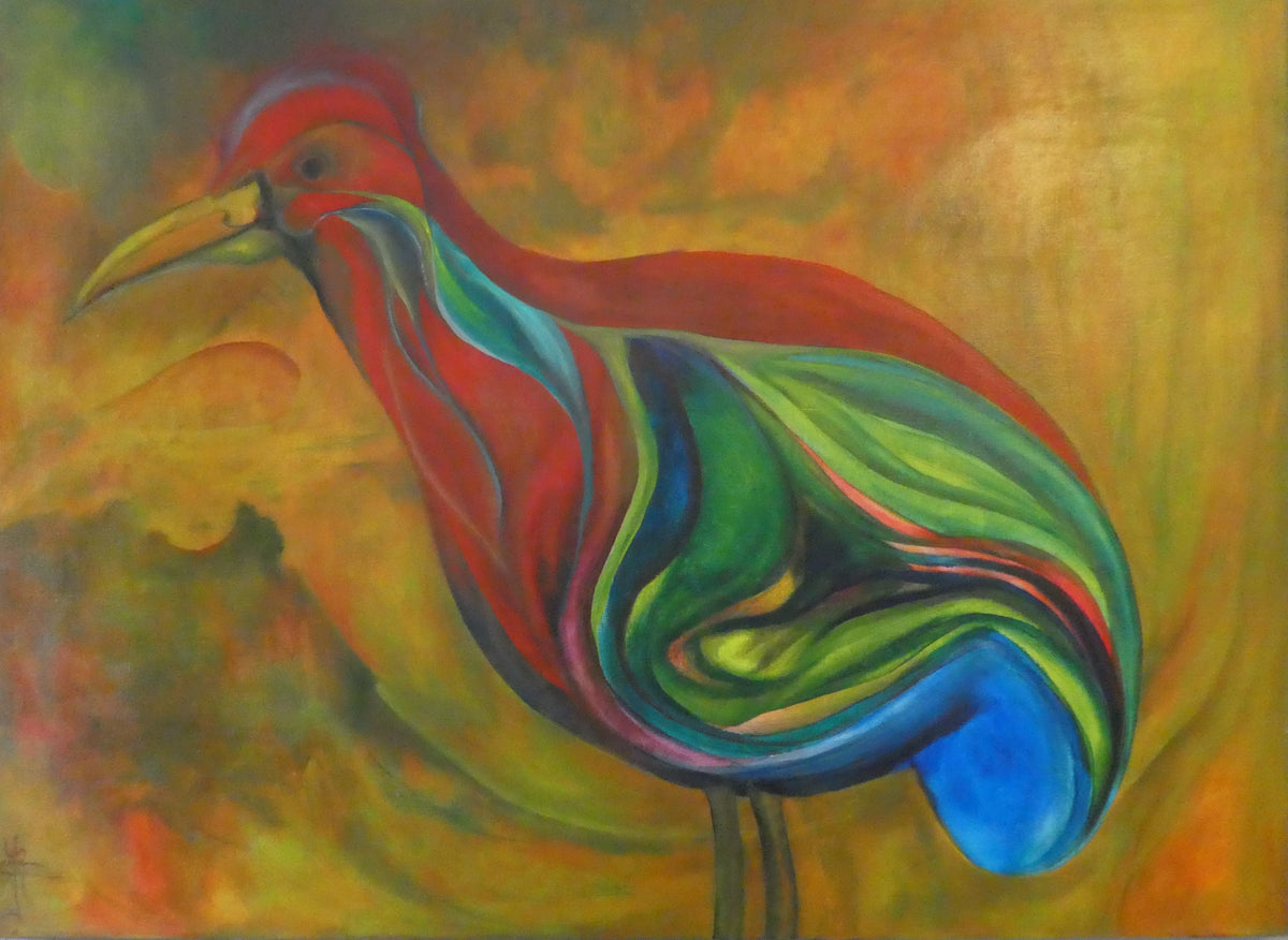 Kiwi — origineel schilderij van Cees Korver, 117 × 81 cm