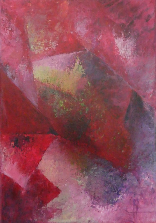 Vorm en Evolutie II — origineel schilderij van Cees Korver, 30 × 34 cm