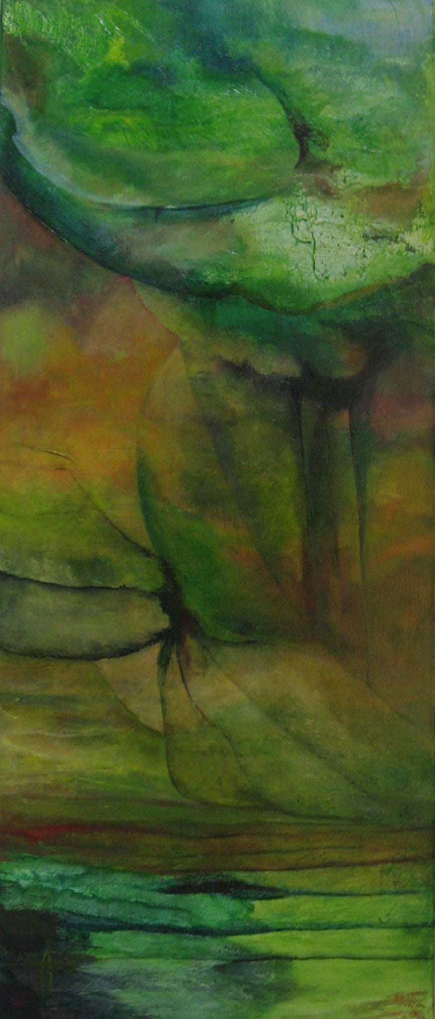 Boscultuur — origineel schilderij van Cees Korver, 55 × 130 cm
