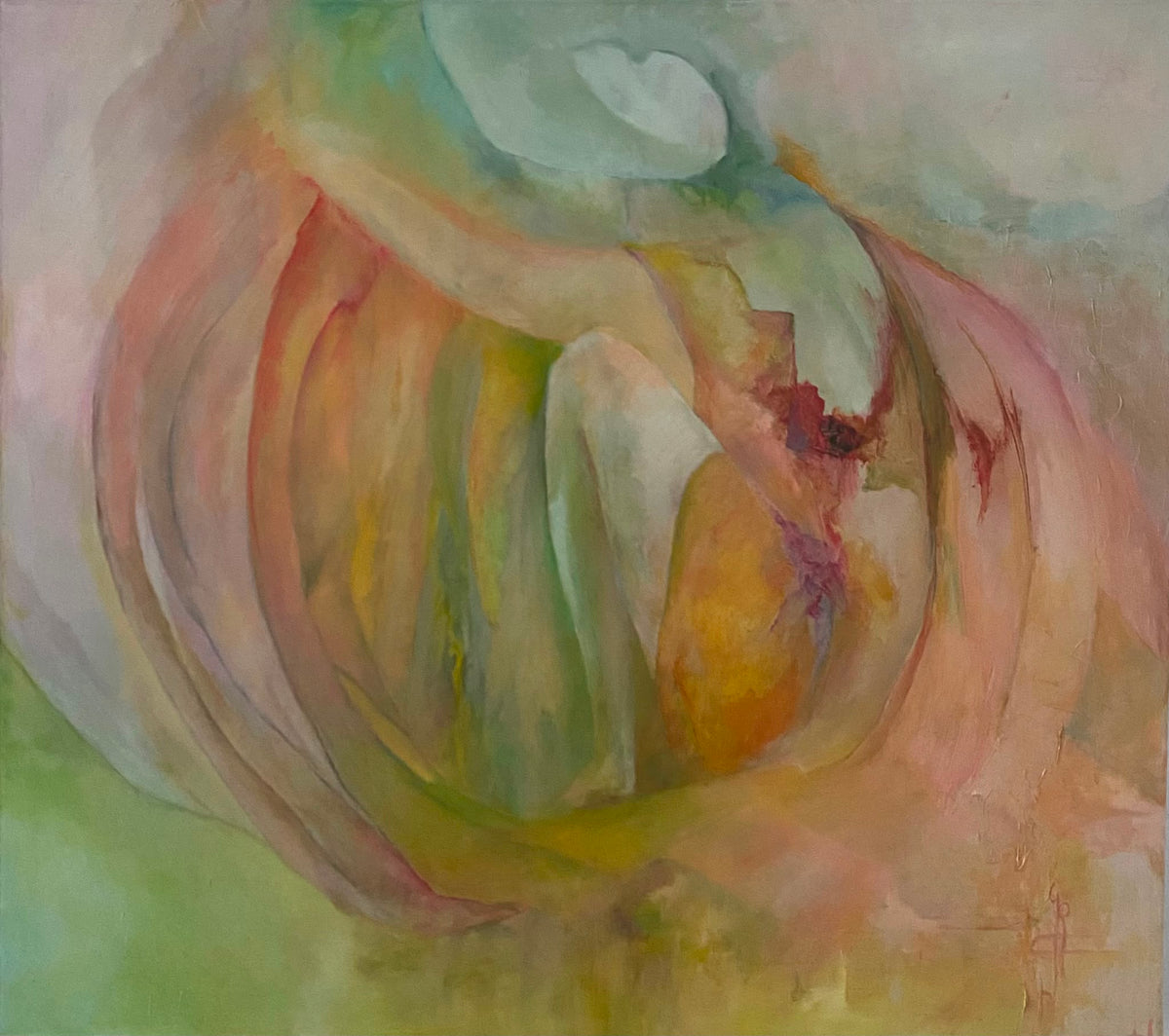 Schaduw van Vorm — origineel schilderij van Cees Korver, 104 × 92 cm