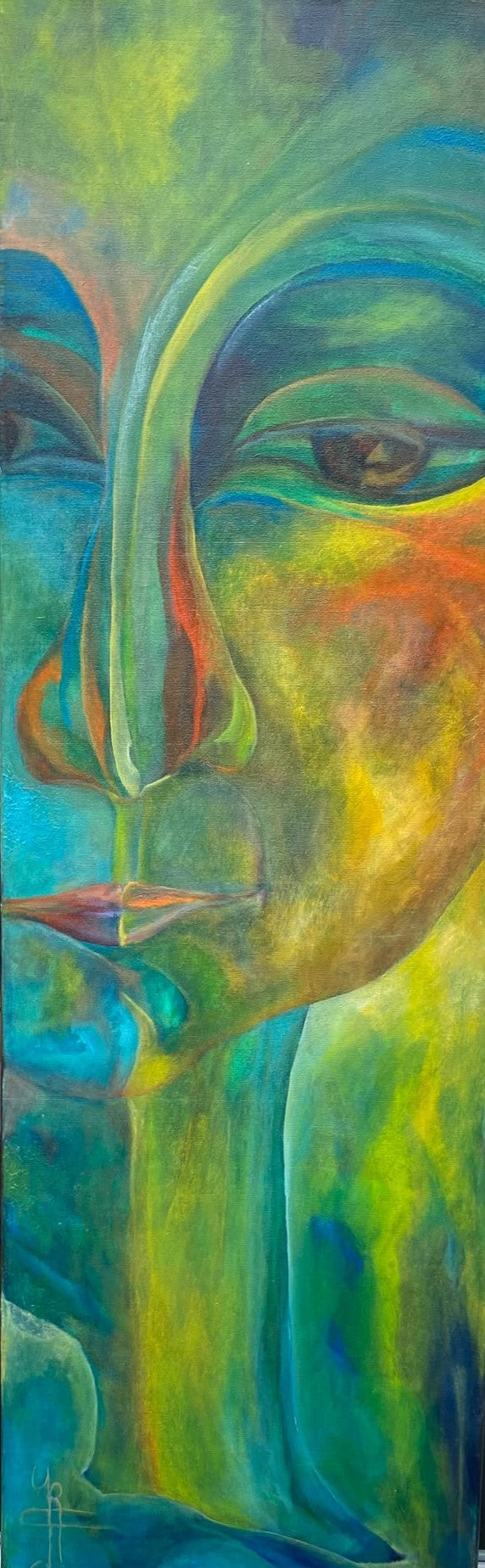 Mysterieus — origineel schilderij van Cees Korver, 50 × 156 cm