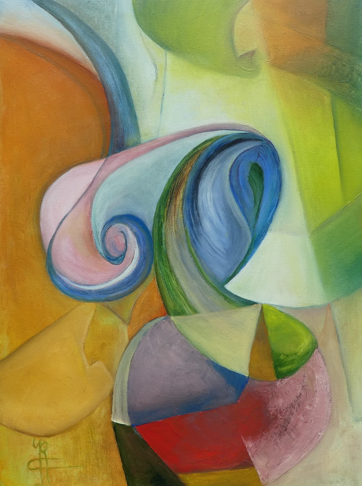 Vloeibaar — origineel schilderij van Cees Korver, 60 × 80 cm