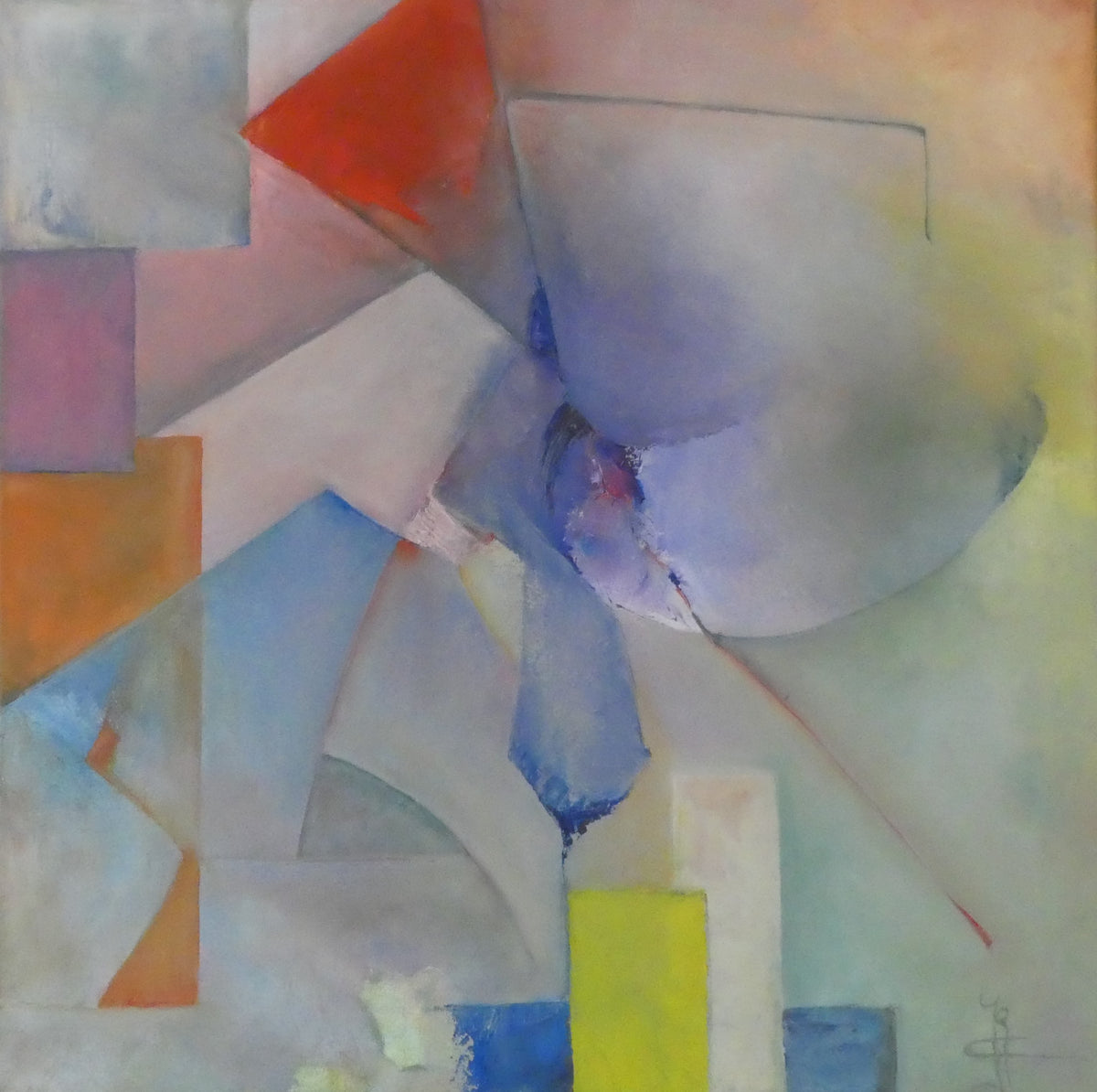 Energie — origineel schilderij van Cees Korver, 73 × 73 cm
