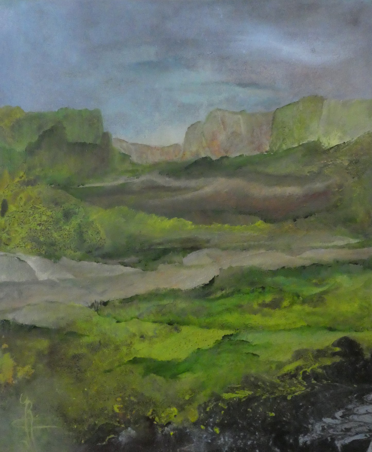 Drakensbergen — origineel schilderij van Cees Korver, 50 × 60 cm
