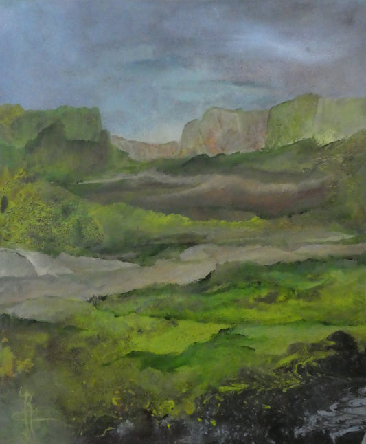 Drakensbergen — origineel schilderij van Cees Korver, 50 × 60 cm