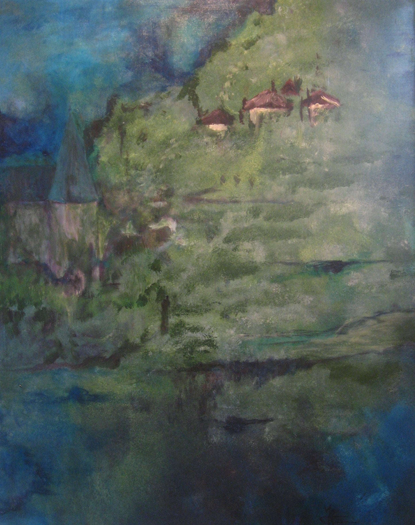 Stem van de Stroom — origineel schilderij van Cees Korver, 116 × 145 cm
